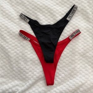 Victoria's Secret Black and Red Bikini Set